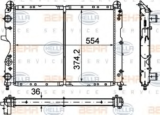 HELLA Vízhűtő 8MK376716-151