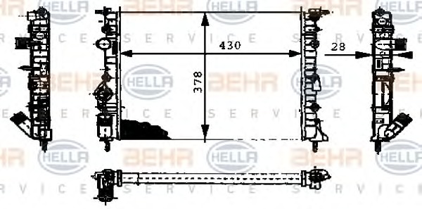 HELLA Vízhűtő 8MK376716-161