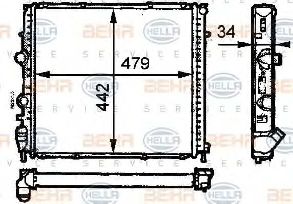 HELLA Vízhűtő 8MK376716-371