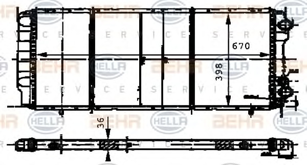 HELLA Vízhűtő 8MK376716-571