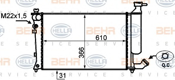 HELLA Vízhűtő 8MK376717-171