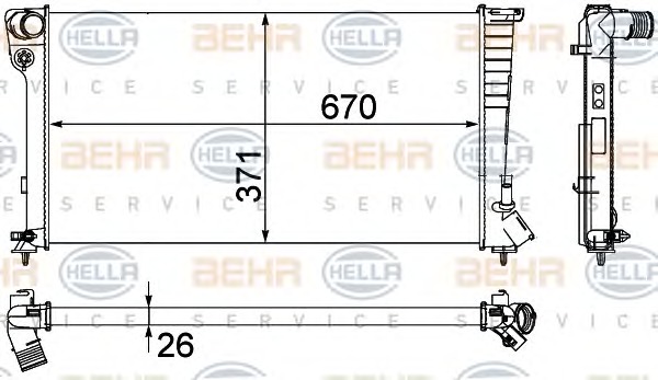 HELLA Vízhűtő 8MK376717-611