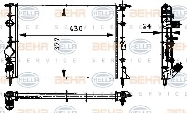 HELLA Vízhűtő 8MK376717-671