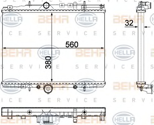 HELLA Vízhűtő 8MK376718-041