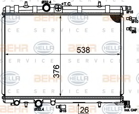 HELLA Vízhűtő 8MK376718-054