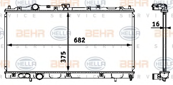 HELLA Vízhűtő 8MK376718-411