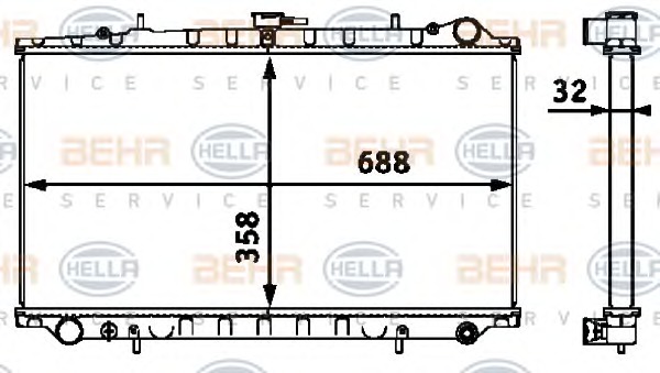 HELLA Vízhűtő 8MK376718-471