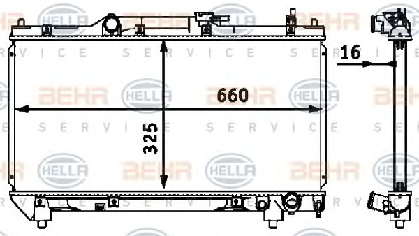 HELLA Vízhűtő 8MK376718-481