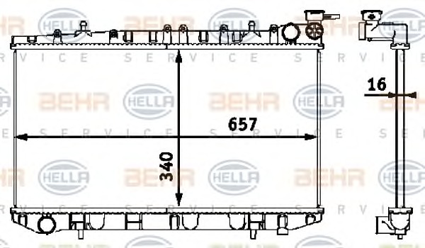 HELLA Vízhűtő 8MK376718-501