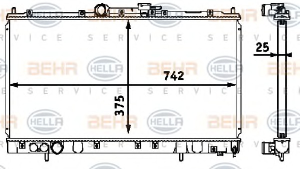 HELLA Vízhűtő 8MK376718-511