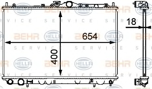 HELLA Vízhűtő 8MK376718-541