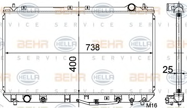 HELLA Vízhűtő 8MK376718-551