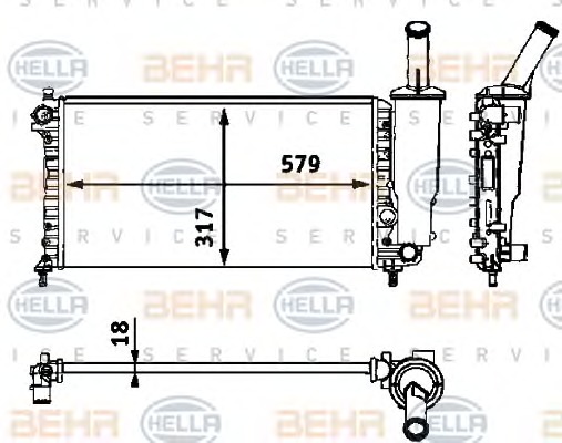 HELLA Vízhűtő 8MK376718-581