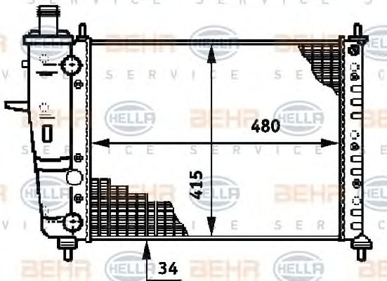 HELLA Vízhűtő 8MK376719-551