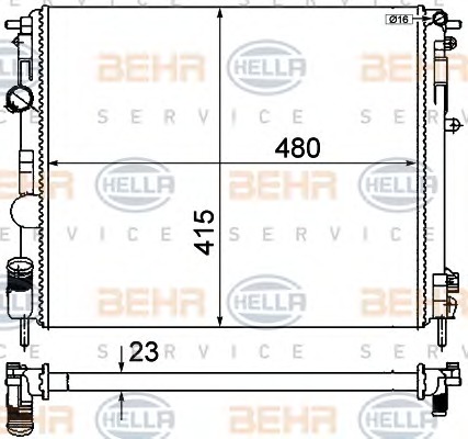 HELLA Vízhűtő 8MK376719-691