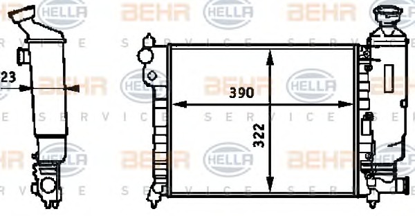 HELLA Vízhűtő 8MK376720-001