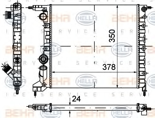 HELLA Vízhűtő 8MK376720-021