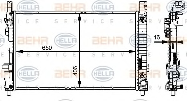 HELLA Vízhűtő 8MK376721-031