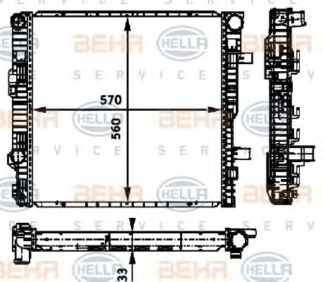 HELLA Vízhűtő 8MK376721-131