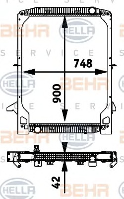 HELLA Vízhűtő 8MK376721-601