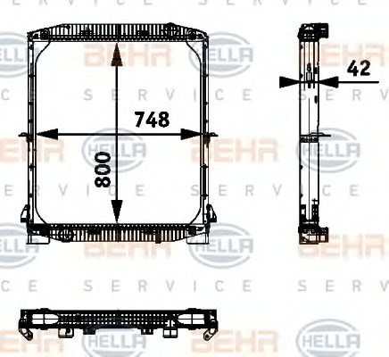 HELLA Vízhűtő 8MK376721-611