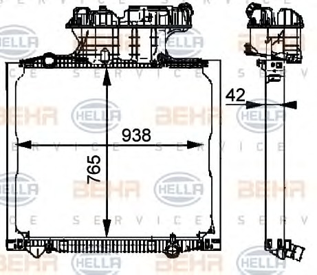 HELLA Vízhűtő 8MK376721-711