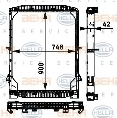 HELLA Vízhűtő 8MK376721-751