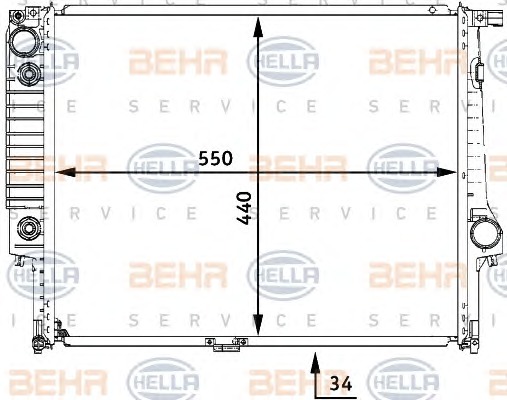 HELLA Vízhűtő 8MK376722-531