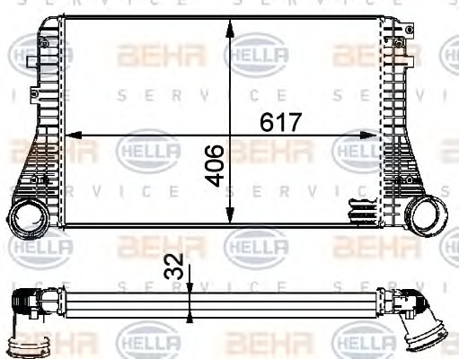 HELLA Töltőlevegő hűtő 8ML376723-541