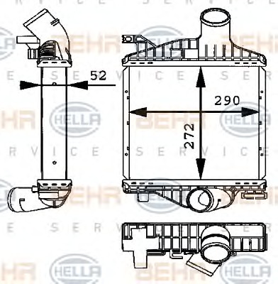 HELLA Töltőlevegő hűtő 8ML376723-701