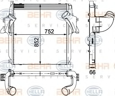 HELLA Töltőlevegő hűtő 8ML376724-061