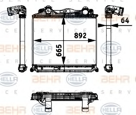 HELLA Töltőlevegő hűtő 8ML376724-321