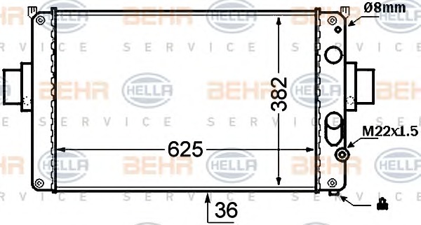 HELLA Vízhűtő 8MK376724-504