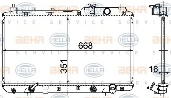 HELLA Vízhűtő 8MK376724-531