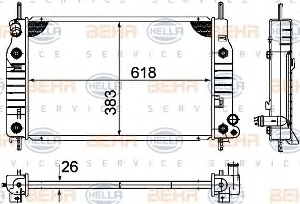 HELLA Vízhűtő 8MK376724-541