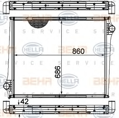 HELLA Vízhűtő 8MK376724-611