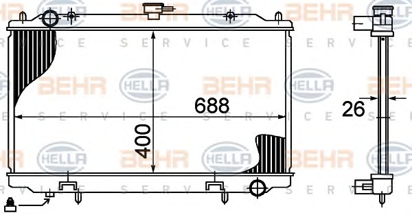 HELLA Vízhűtő 8MK376724-631