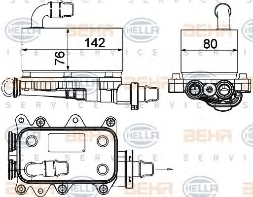 HELLA Olajhűtő 8MO376725-101