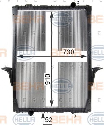 HELLA Vízhűtő 8MK376726-481