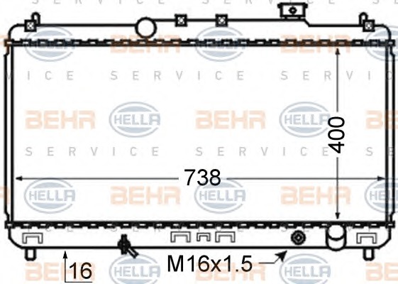 HELLA Vízhűtő 8MK376726-671