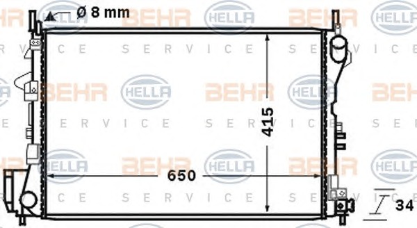 HELLA Vízhűtő 8MK376726-751