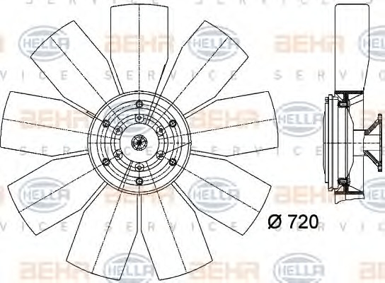 HELLA Ventilátor, vízhűtő 8MV376727-071