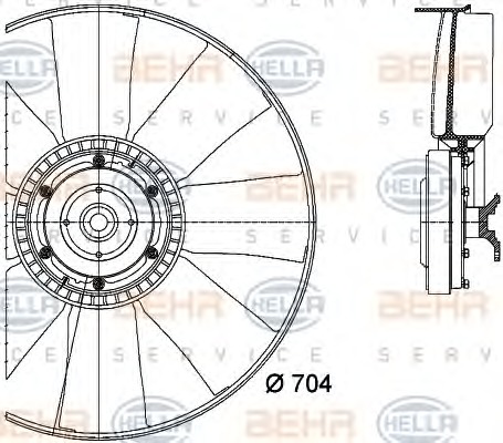 HELLA Hűtőventillátor kuplung 8MV376727-141