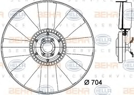 HELLA Ventilátor, vízhűtő 8MV376728-161