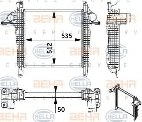 HELLA Töltőlevegő hűtő 8ML376728-701