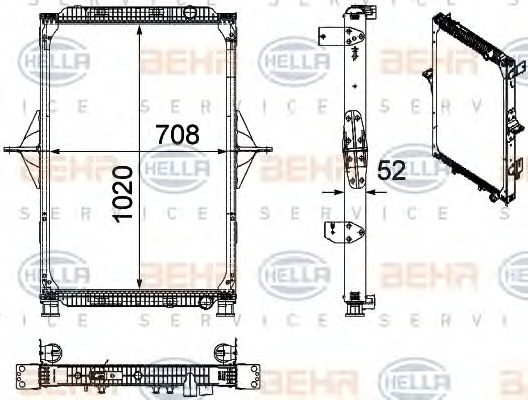 HELLA Vízhűtő 8MK376728-711