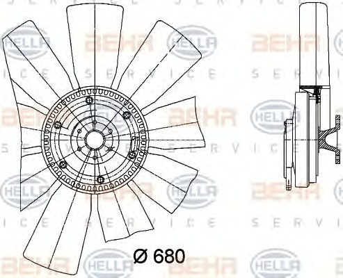 HELLA Ventilátor, vízhűtő 8MV376729-421