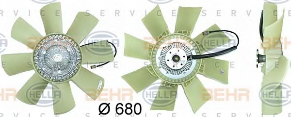 HELLA Ventilátor, vízhűtő 8MV376729-491