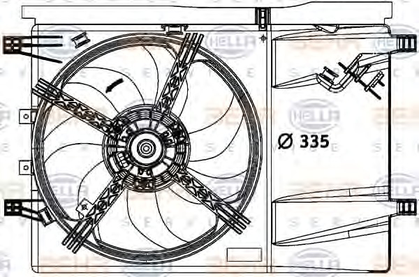 HELLA Ventilátor, vízhűtő 8EW376729-641