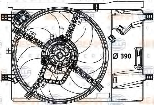 HELLA Ventilátor, klímahűtő 8EW376729-651